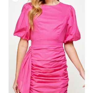 Strut & Bolt Pink Puff sleeve Dress